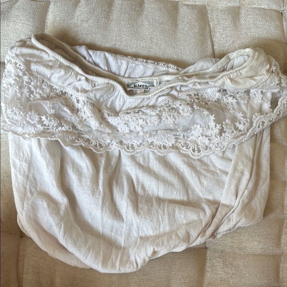 Kirra White Lace strapless top Soft Cotton Comfort